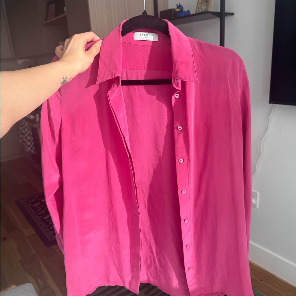 Babaton Hot Pink Button Down Blouse